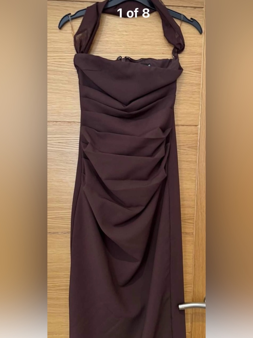 BABYBOO Brown Halter Dress size small - Picture 2 of 7